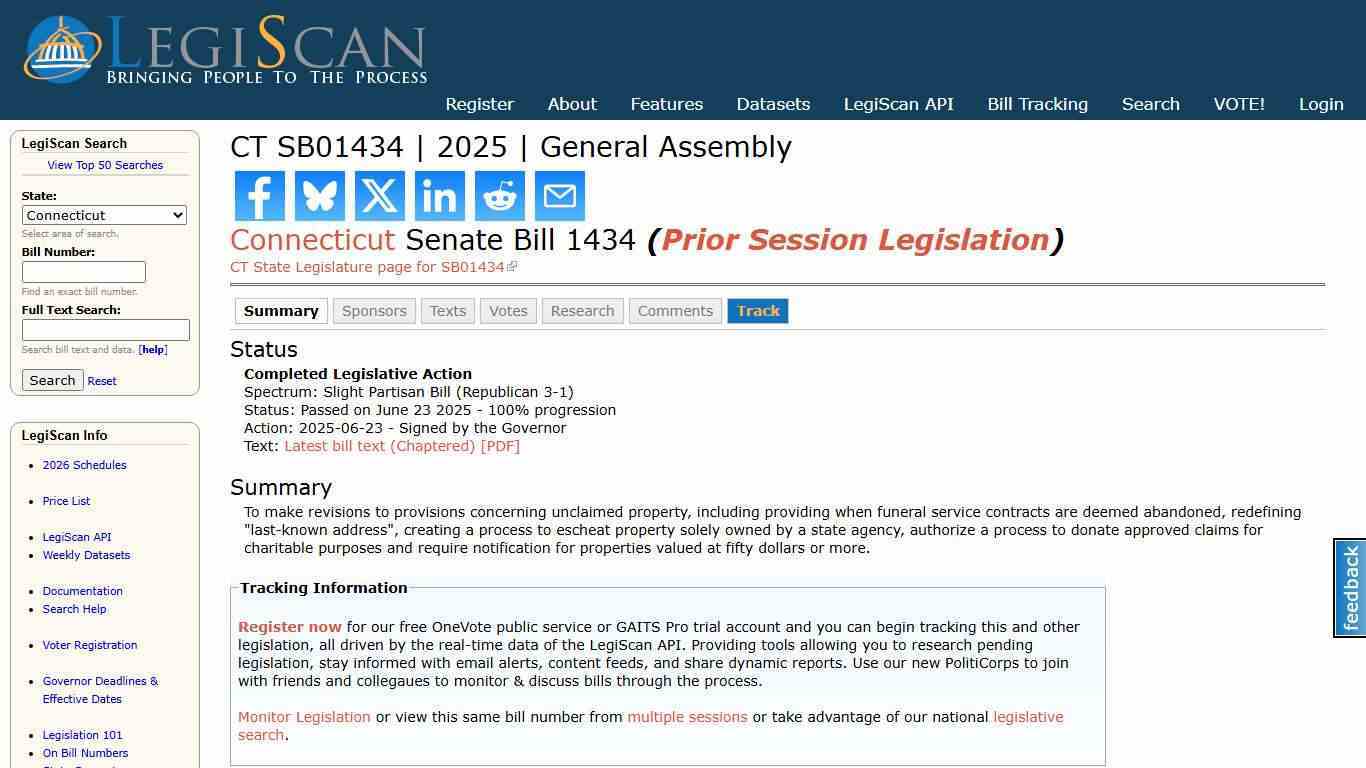 CT SB01434 | 2025 | General Assembly | LegiScan
