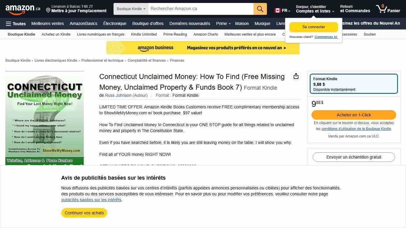 Connecticut Unclaimed Money: How To Find (Free Missing Money, Unclaimed Property & Funds Book 7) eBook : Johnson, Russ: Amazon.ca: Boutique Kindle