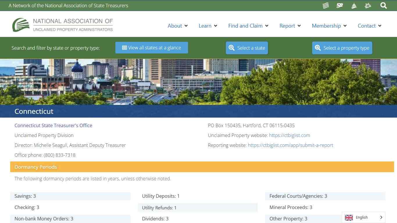 Connecticut – National Association of Unclaimed Property Administrators (NAUPA)